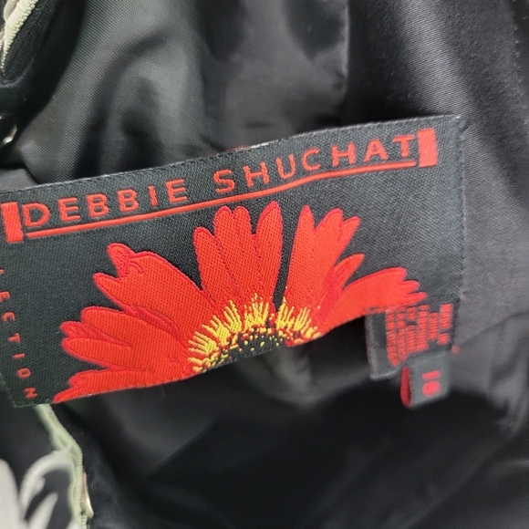 Debbie Shuchat Embroidered Jacket /Blazer Hook closures Size 16 Black 97% Cotton - Picture 14 of 16